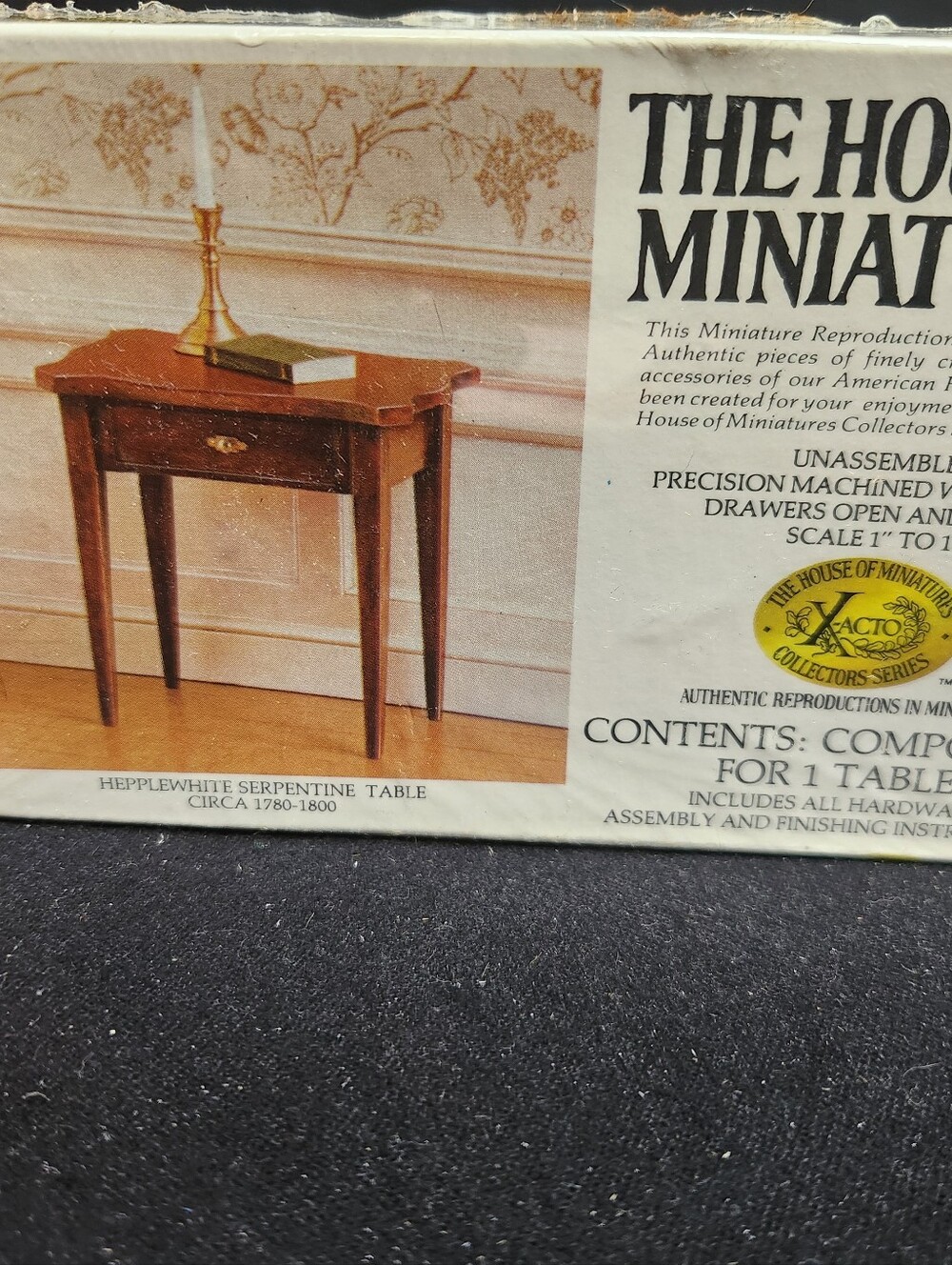 Hepplewhite Serpentine Accent Table Miniature - Brown. Circa 1780-1800
